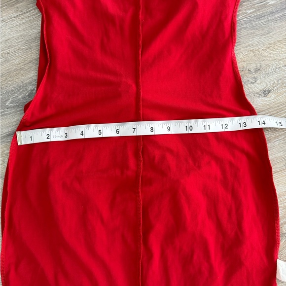 Red Retro Sheath Dress Size S Small Fringe Tassel Spaghetti Strap Peep Pt Toe - Picture 8 of 14